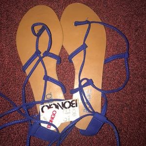Navy Blue BONGO tie up sandals